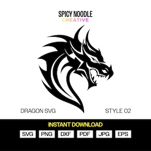 Mythical Dragon SVG Instant Download - Dragon Cricut Cut File - Perfect for Crafts and Designs - Medieval Dragon Clipart