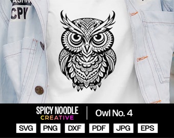 Owl Mandala SVG File For Cricut Owl PNG Owl Art Digital Owl Clipart Owl Digital Download Gift for Owl Lovers