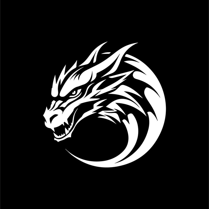 Dragon SVG Digital Download Dragon Clipart PNG Circle Dragon Cricut Cut ...