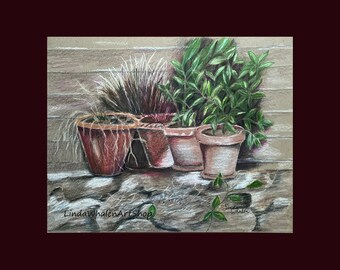 Stages of Life Garden, Colored Pencil Artwork Print, 8"X10" printed on archival paper, 11"X14" mat and backboard included