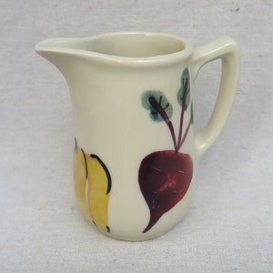Vintage Hartstone Restaurant Ware Pottery Creamer / Hand Painted Leeks, Peppers, Beets, Vegetables
