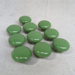 Nice Green Ceramic Cabinet Knob, Drawer Pull / Set of 10