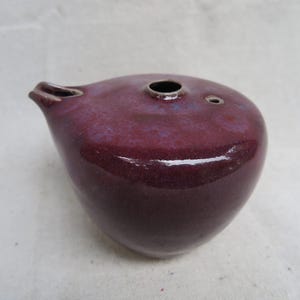 Vintage Small Studio Pottery Teapot in Rich Purple / Elegant, Simple, Yunomi / Signed