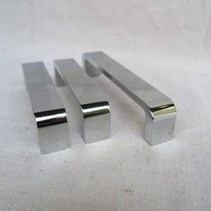Polished Chrome Square Shape U-Pull Kitchen Or Bathroom Cabinet Handle, Furniture Hardware / Two Different Sizes