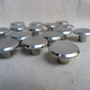 Mid Century Brushed Chrome 1 1/2 Inch Concave Drawer Pull / Round With Beveled Edge / Polished Cabinet Knob / Classic MCM Furniture Hardware
