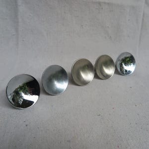 Vintage MCM Polished Chrome Spotlight Style 1.5 Inch Round Concave Cabinet Knob, Drawer Pull / Mid Century Furniture Hardware