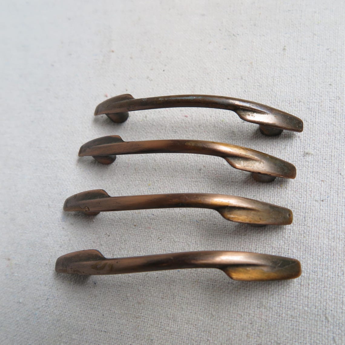 Vintage MCM Brushed Copper Bowtie Drawer Pull / Asymmetrical Narrow ...