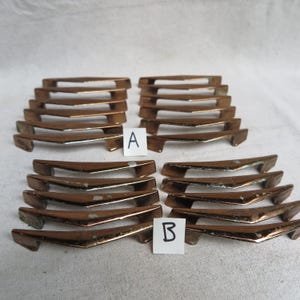 Vintage MCM Ajax Copper Chevron Drawer Pull, Cabinet Handle / Made In USA / 22 Available