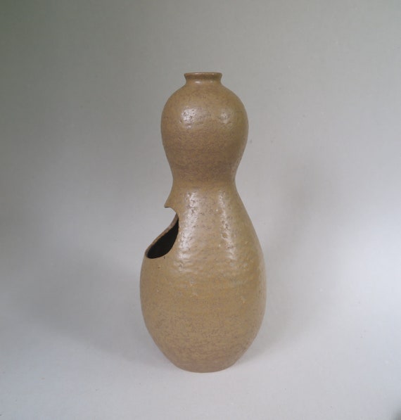 Unique Vintage 1960s Hyalyn Pottery Double Gourd Shape Vase