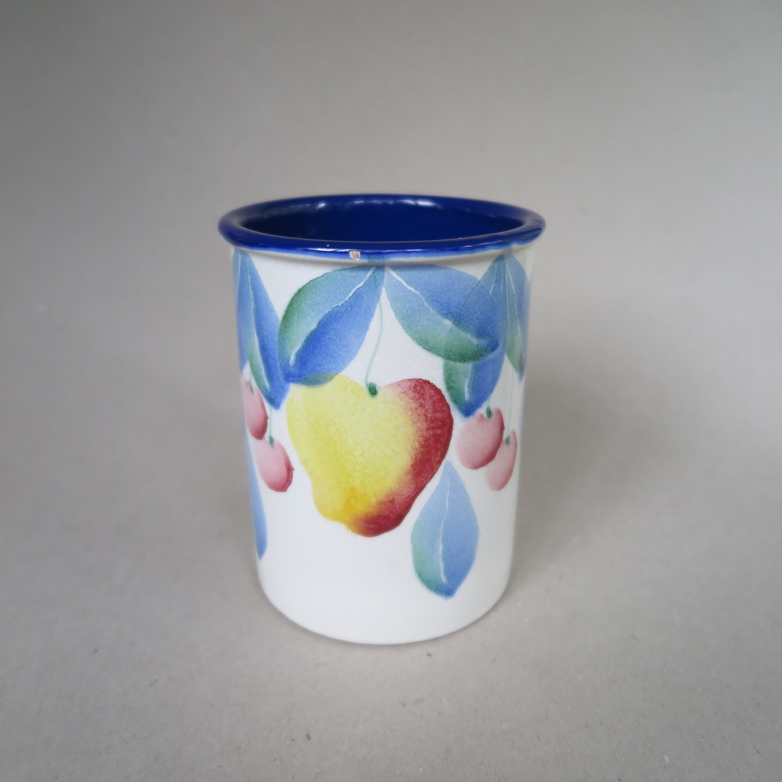 Ceramiche Alfa Italy Utensil Pot With Cherries and Pears Etsy