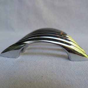 Vintage MCM Cast Metal Peak Arch Style Polished Chrome Drawer Pull / Mid Century Cabinet Handle / Danish Modern Furniture Hardware