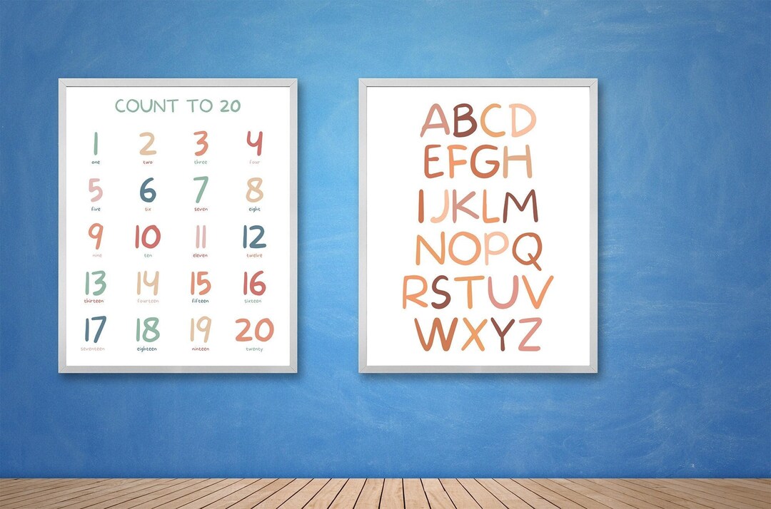 Educational ABC and Numbers Chart Home Schooling and Teachers Chart ...