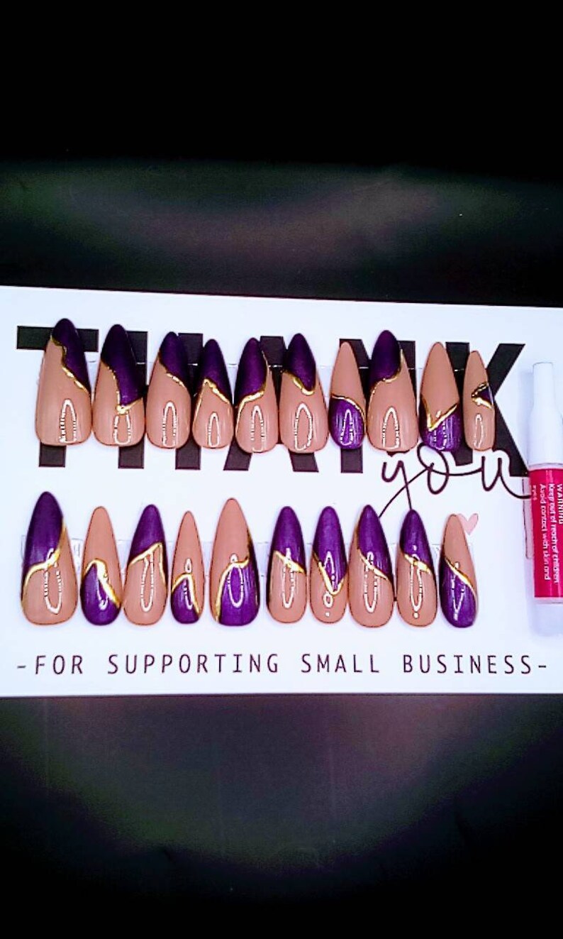 Press on Nails. Long Almond Shaped Nails. | Etsy