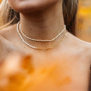 Perlenkette Choker, Halskette mit Perlen, Süßwasserperlenkette, Choker mit echten Süßwasserperlen, Perlenchoker, Pearl Necklace ELNA zdjęcie 6