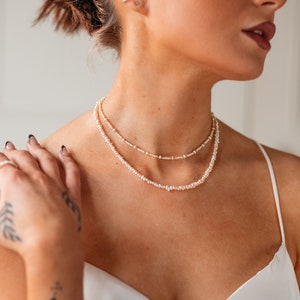 Perlenkette Choker, Halskette mit Perlen, Süßwasserperlenkette, Choker mit echten Süßwasserperlen, Perlenchoker, Pearl Necklace ELNA Bild 8