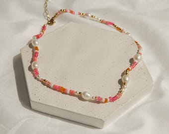 Carina - Freshwater pearl necklace, necklace with pearls, choker with real freshwater pearls, pearl necklace choker, pearl necklace - hejgreta