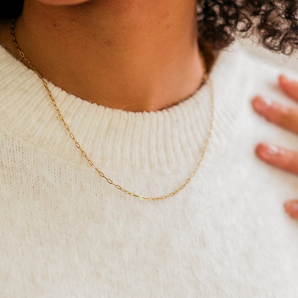 Choker Gliederkette, Goldketten für Frauen Layering, Filigrane Goldketten, Wasserfeste Vintage Goldketten - SVEA NECKLACE