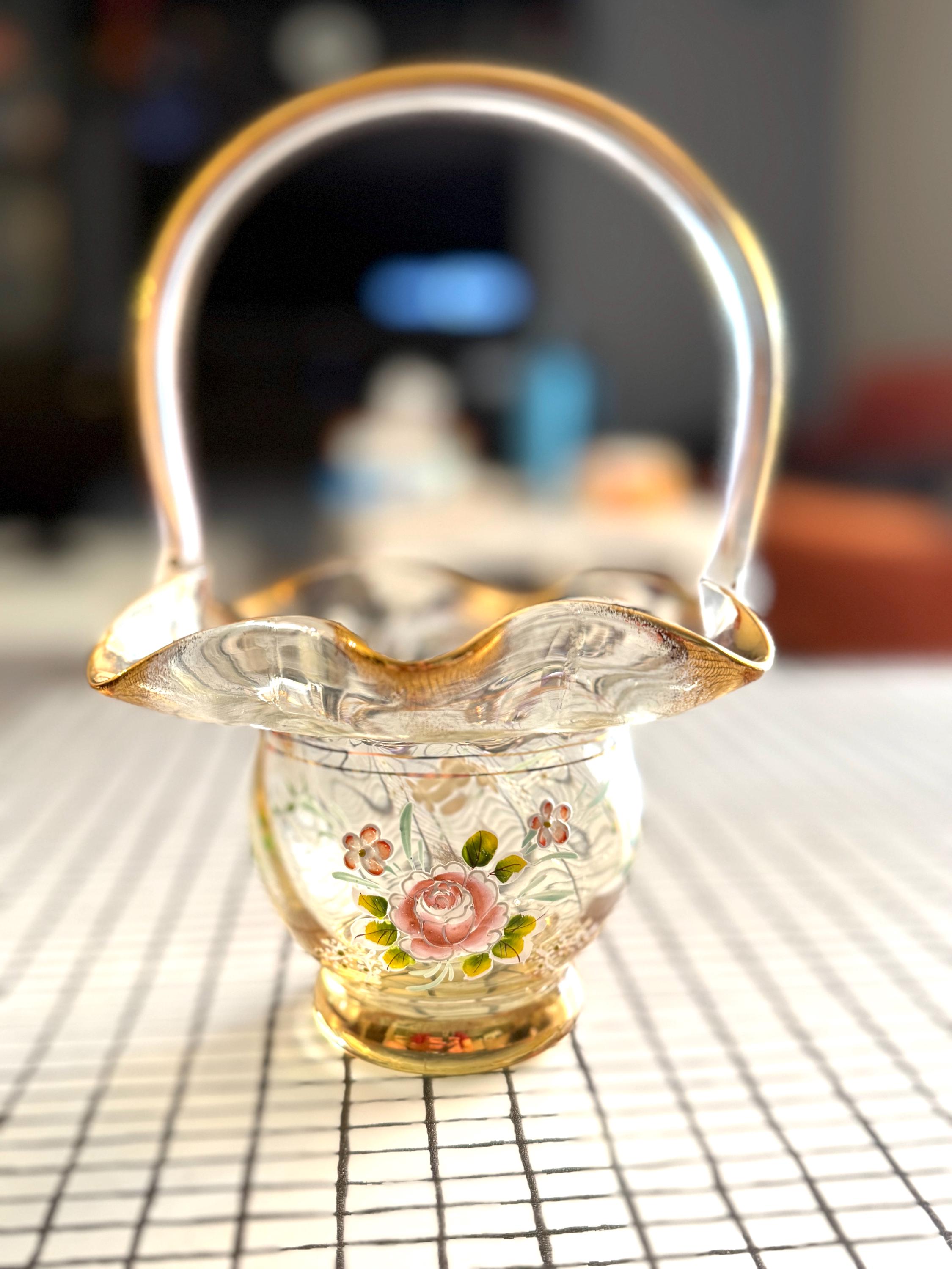 ヴィンテージガラスバスケット - Etsy 日本