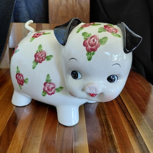 Vintage Porcelain Piggy Bank - Etsy