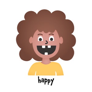 Arte de pared imprimible Happy Big Feelings Collection (descarga digital)