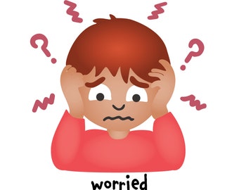 Worried Big Feelings Collection printable wall art (digital download)