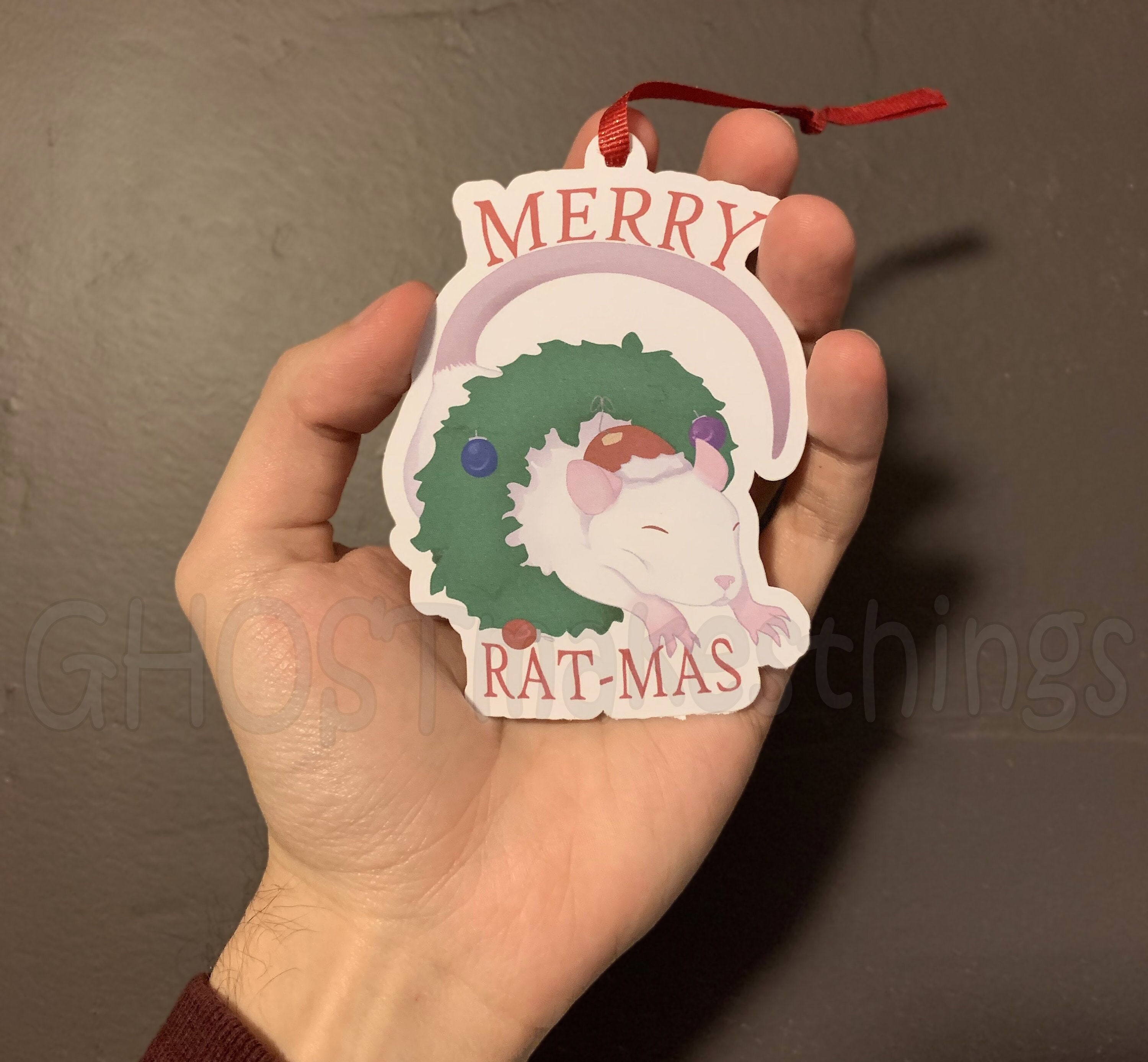 Rat Ribbon Rat Christmas Gift Tags With Ribbon, Holiday Pet Lover (5ct-50ct) - Etsy