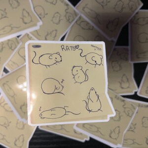 Rat sticky note sticker (GRADE B) (READ DISCLAIMER)