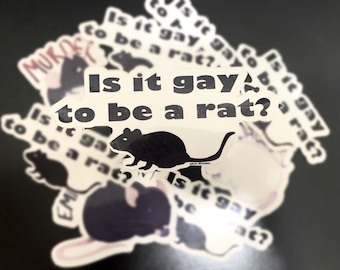 is it gay to be a rat? sticker (read disclaimer before buying)