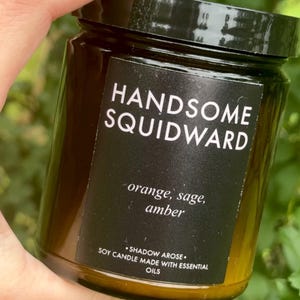 Handsome Squidward Soy Candle | Hand Poured | Essential Oils | Made in USA | Home Decor | Gift Ideas | Natural Vegan Candles