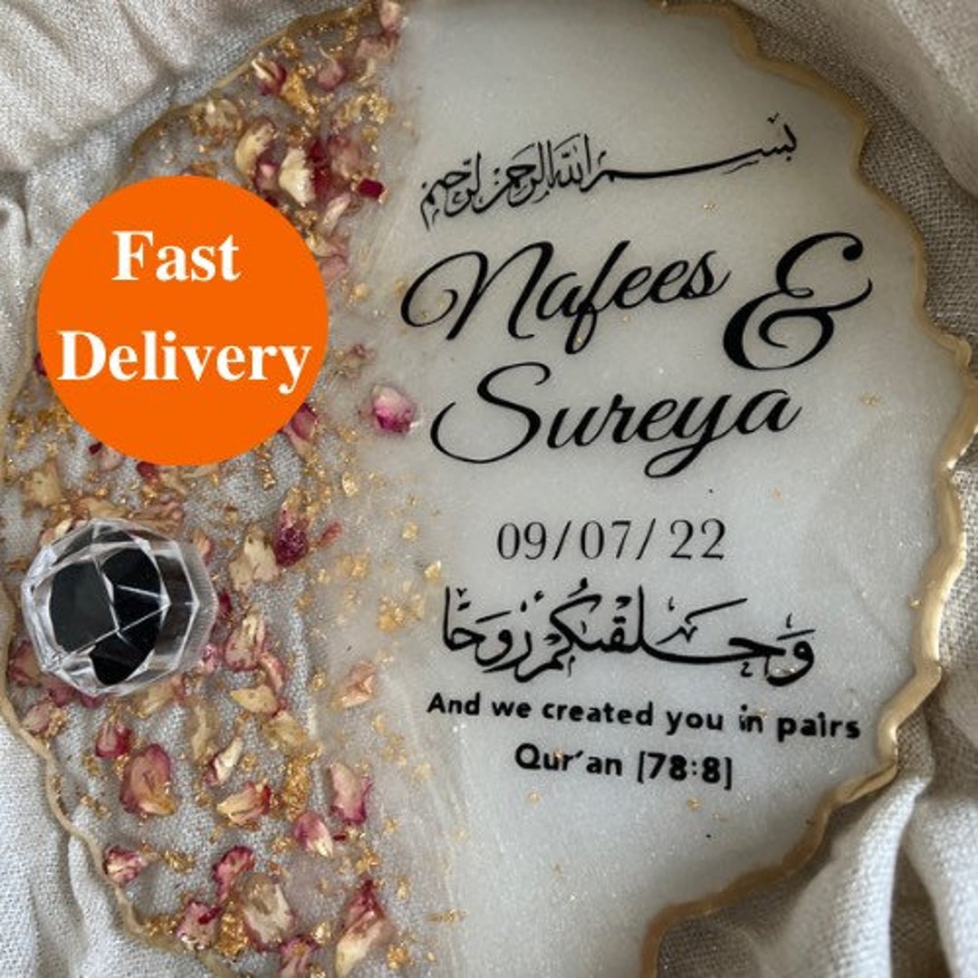 Nikkah, Ring Plate,resin Ring Plate, Round Custom Resin Ring Plate ...