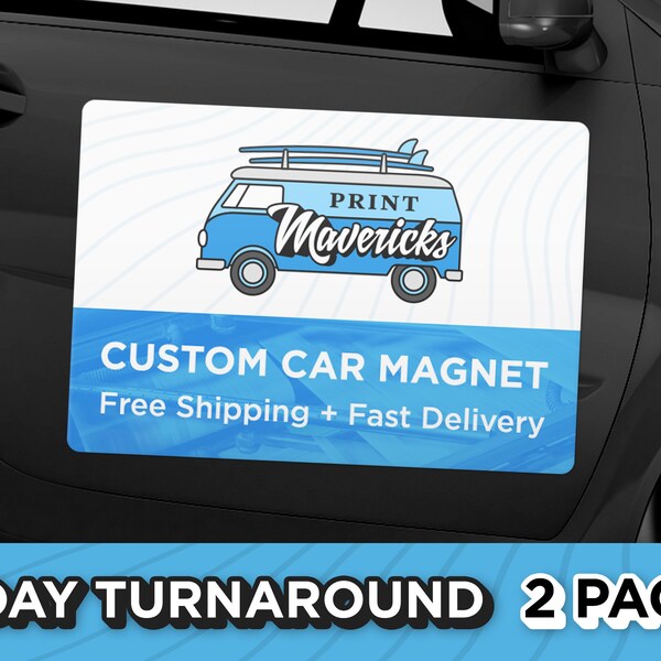 Custom Corrugated Magnetic Car Door Signs - QTY 2, Personalized Business Phone Magnets