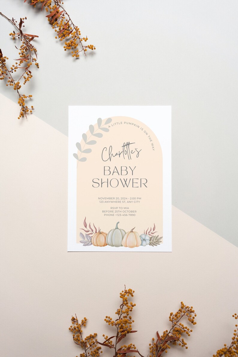 Editable Fall Baby Shower Invitation Template A Little Etsy