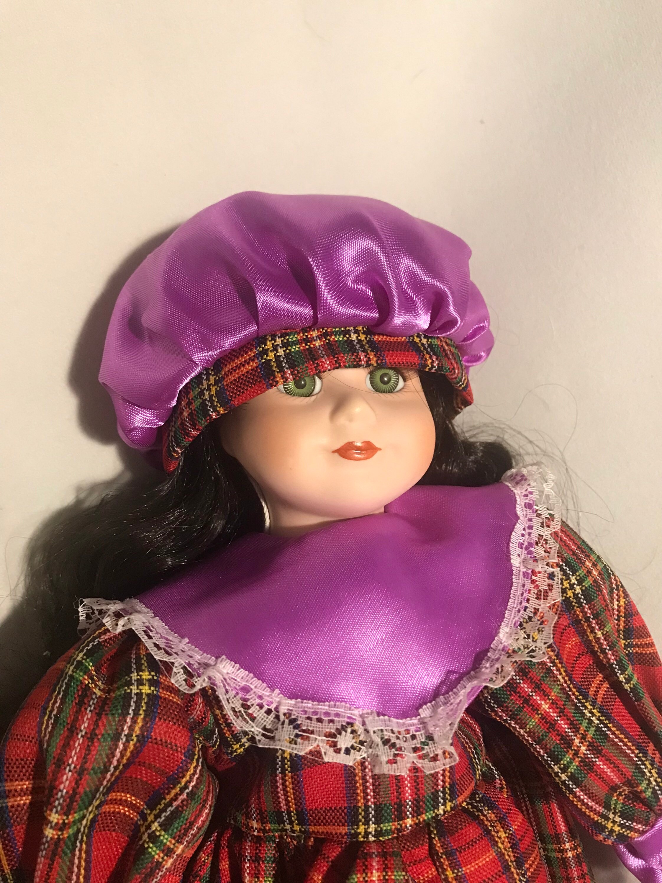 Purple Dress Porcelain Doll - Etsy Canada