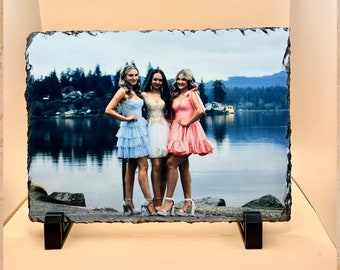 Custom Photo Slate, 5x7 Personalized Rock Photo, Home Decor