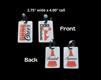 Custom Cheerleader Bag Tag – Personalized Cheer Team Gift