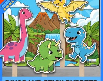 Dinosaur Popsicle Stick Puppets Craft