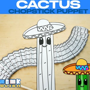 Cactus Chopstick Puppet Craft, Cinco De Mayo (4 pagina's)