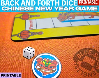 Dragon Back and Forth Dice Game, Chinese Zodiac, Chinese New Year 2024, 2 PDF pages (Printable)