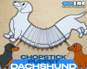 NEW! Pet Wiener Dog Chopstick Puppet Craft, Dachshund (8 pages)