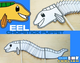 Eel Chopstick Puppet Craft, Sea Snake (4 pages)