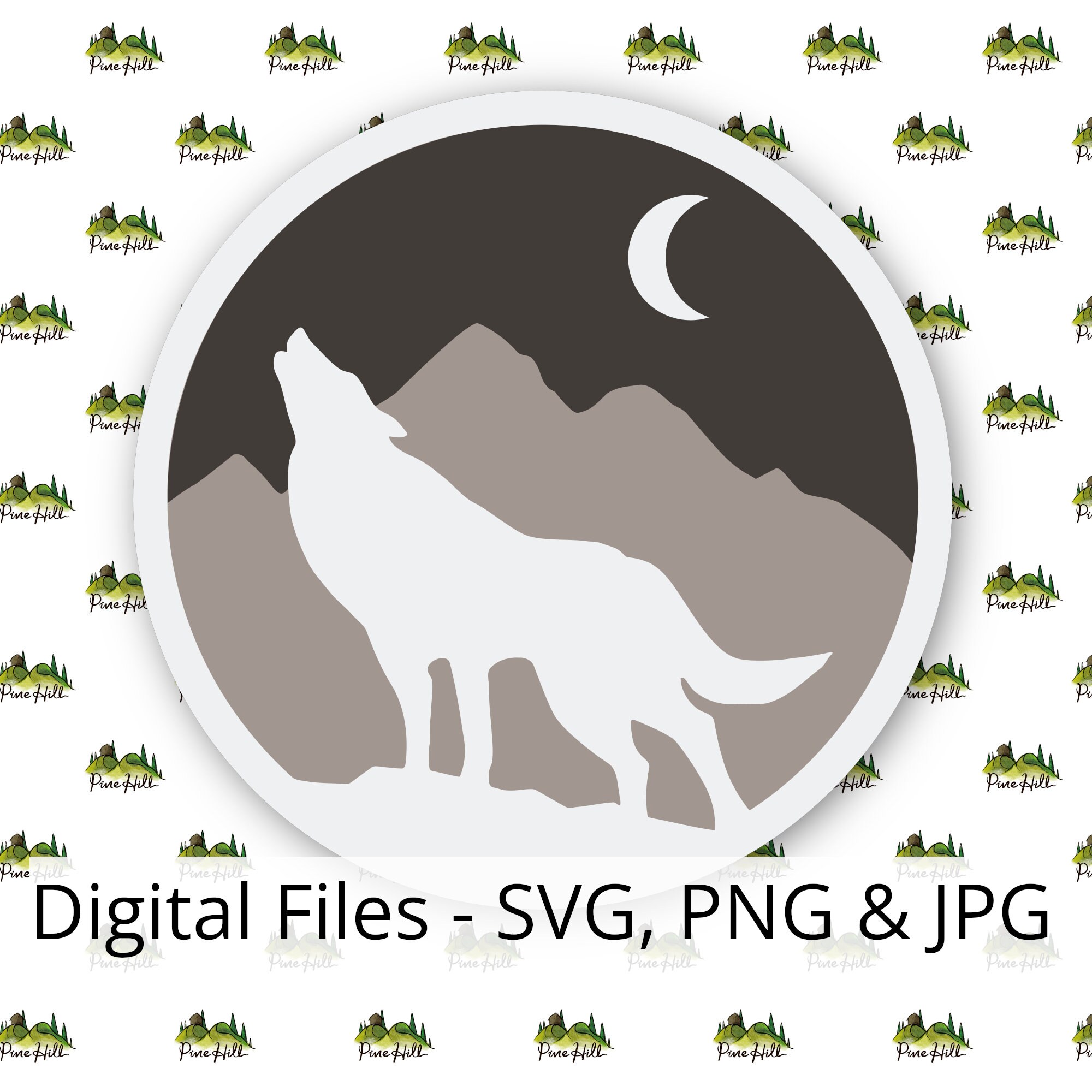 Wolf Mountain Scene SVG | Layered 3D Wolf Mountain Cutting File - Etsy