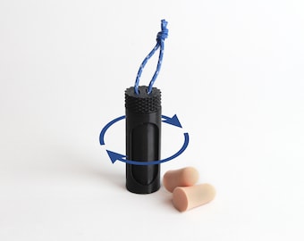 Ultralight earplug revolving container for camping and EDC