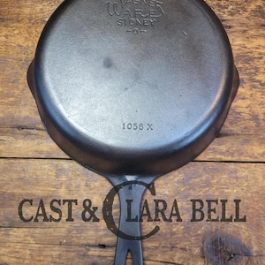 1930s Era Wagner Ware #6 Cast Iron Sautee Skillet with Smooth Bottom, 1056 X