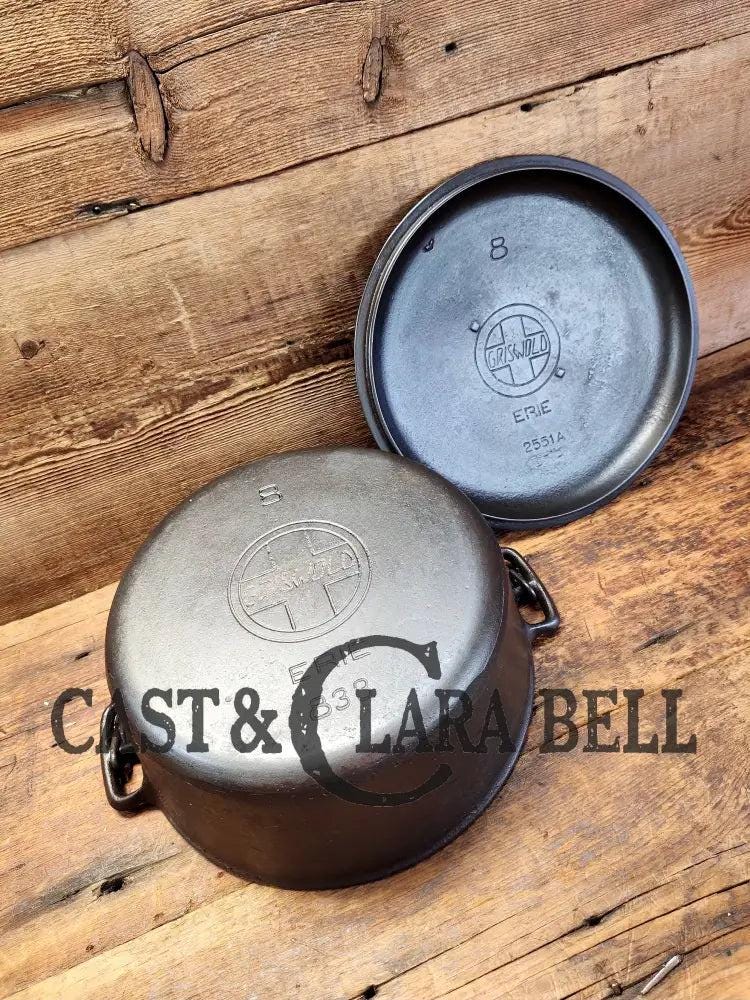 Very Early 1900's Griswold #8 Cast Iron Dutch Oven 833 With