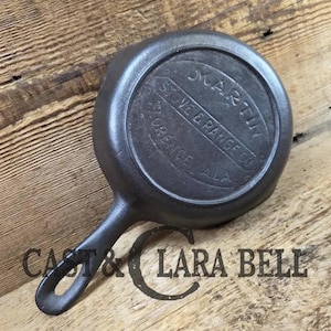 Martin Stove & Range Co. #3 Cast Iron Egg Skillet with &#39;Hamburger&#39; Logo