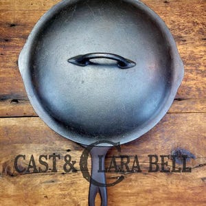Cool story!  1920&#39;s Chicago Hardware Foundry #8 Cast Iron Diamond deep &quot;3&quot; skillet with Lid