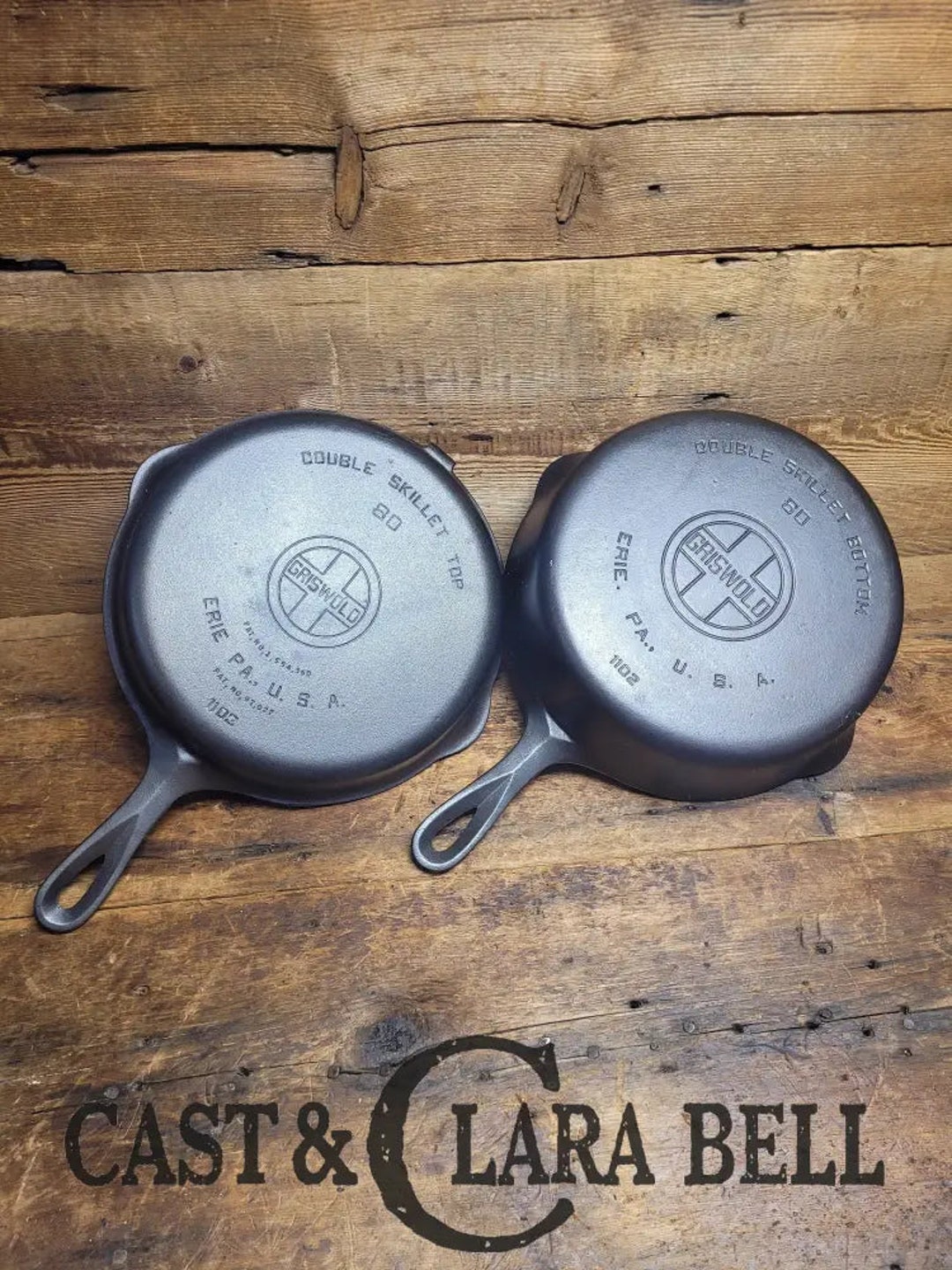 TWO Skillets Near Perfect, Beautiful Griswold No. 80 Combo Cooker