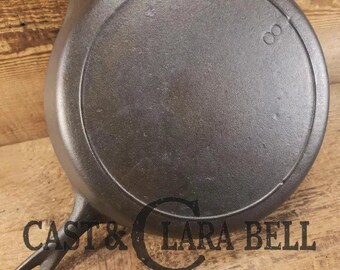 The Clara Bell Classic!  1940's Era Three notch Lodge #8 cast iron skillet.  Beautiful piece of Americana! SC24