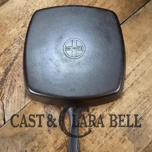 Awesome BIG Griswold (Wagner made) Square Cast Iron Skillet with Small Block Logo and Smooth Bottom, &#39;57&#39;