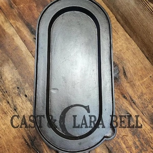 Awesome center piece!  Late 1800's Antique Gate-marked #6 Cast Iron Griddle / Sad Iron Heater GREAT for cooking for two!